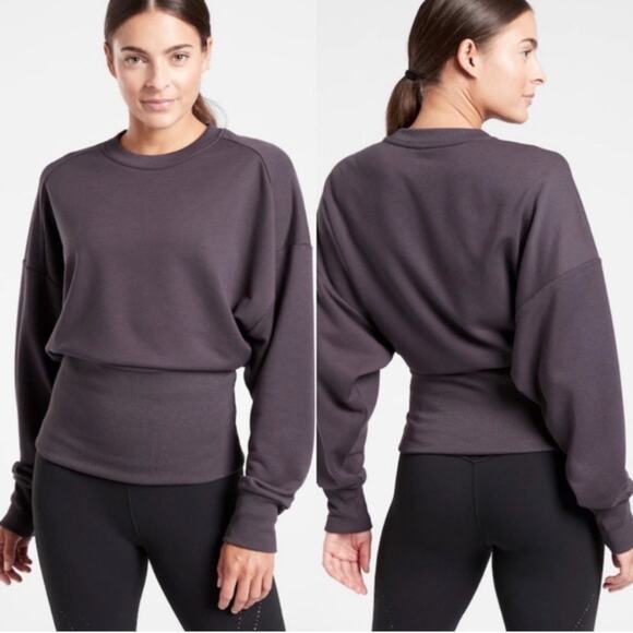Athleta Gray Portrero Sweatshirt Sz M - Picture 10 of 12